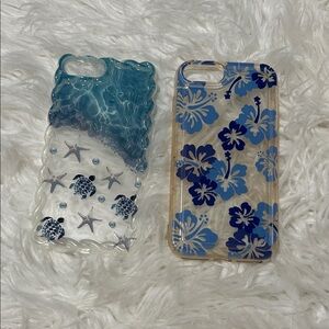 SHEIN Blue Floral and Ocean Theme 7plus Phone Cases